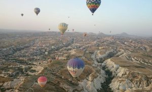 Hot air ballooning over Cappadocia, Turkey in 2015